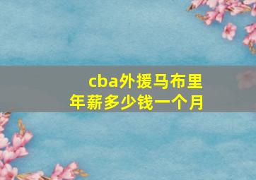 cba外援马布里年薪多少钱一个月