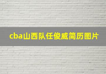 cba山西队任俊威简历图片