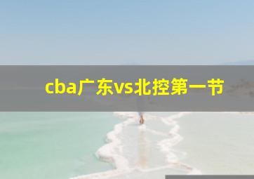 cba广东vs北控第一节