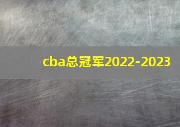 cba总冠军2022-2023