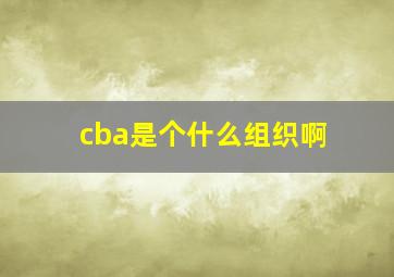 cba是个什么组织啊