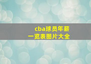 cba球员年薪一览表图片大全