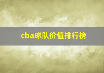 cba球队价值排行榜