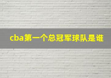 cba第一个总冠军球队是谁