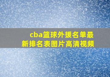 cba篮球外援名单最新排名表图片高清视频