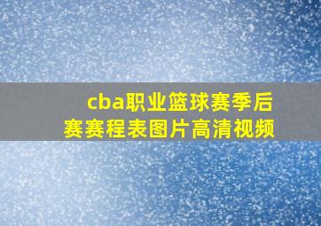 cba职业篮球赛季后赛赛程表图片高清视频