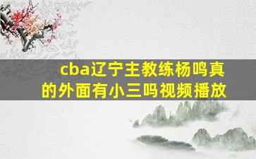 cba辽宁主教练杨鸣真的外面有小三吗视频播放