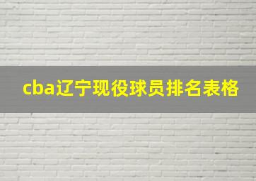 cba辽宁现役球员排名表格