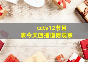 cctv12节目表今天回播道德观察