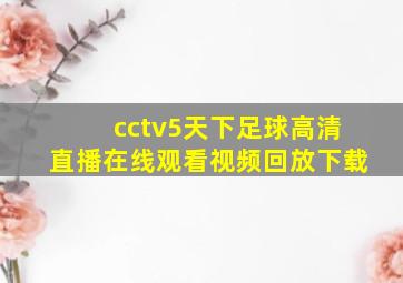 cctv5天下足球高清直播在线观看视频回放下载