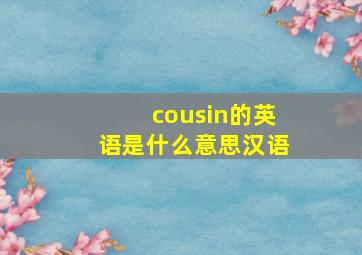 cousin的英语是什么意思汉语