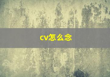 cv怎么念