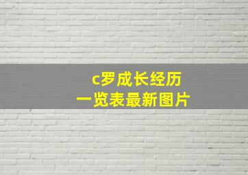 c罗成长经历一览表最新图片