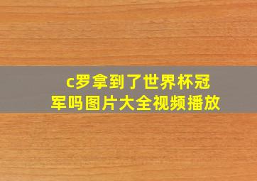 c罗拿到了世界杯冠军吗图片大全视频播放