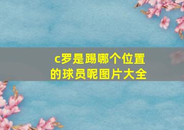 c罗是踢哪个位置的球员呢图片大全