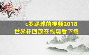 c罗踢球的视频2018世界杯回放在线观看下载