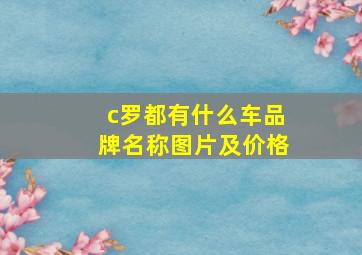 c罗都有什么车品牌名称图片及价格