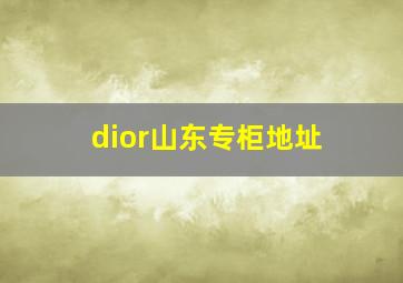 dior山东专柜地址