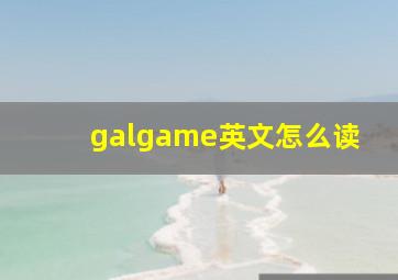 galgame英文怎么读