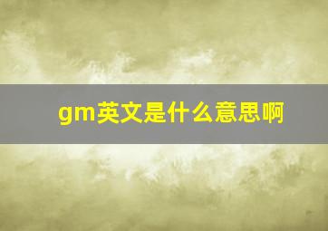 gm英文是什么意思啊