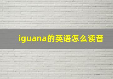 iguana的英语怎么读音