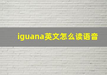 iguana英文怎么读语音