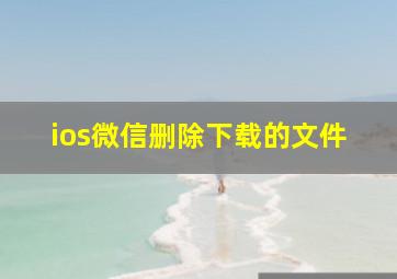 ios微信删除下载的文件