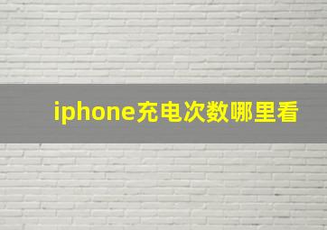 iphone充电次数哪里看