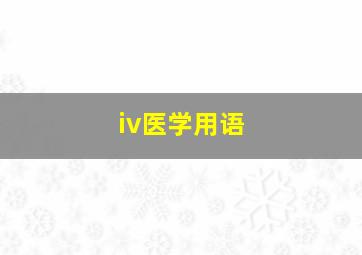 iv医学用语