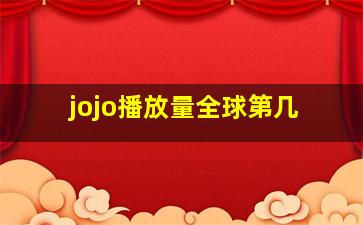 jojo播放量全球第几