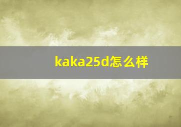 kaka25d怎么样