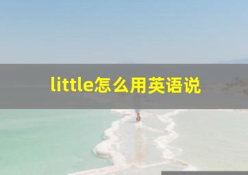 little怎么用英语说