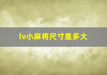 lv小麻将尺寸是多大