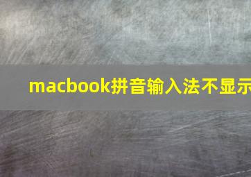 macbook拼音输入法不显示