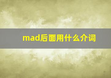 mad后面用什么介词