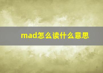 mad怎么读什么意思