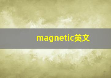 magnetic英文