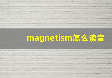 magnetism怎么读音