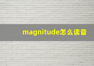 magnitude怎么读音