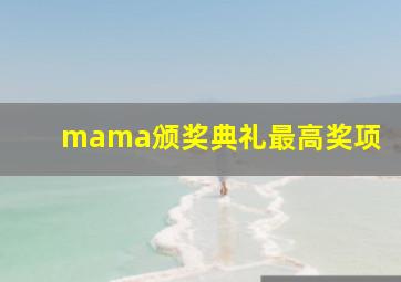 mama颁奖典礼最高奖项