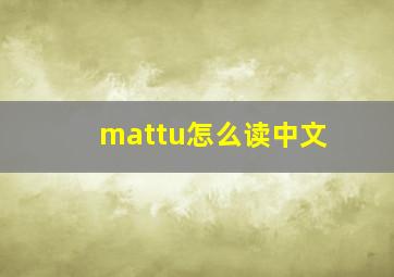 mattu怎么读中文