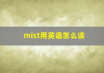 mist用英语怎么读