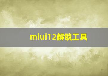 miui12解锁工具