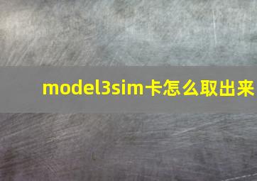 model3sim卡怎么取出来