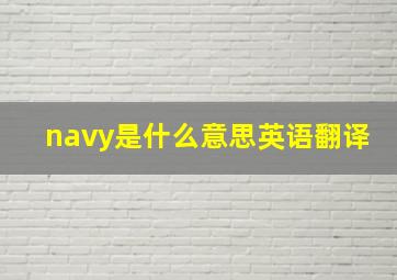 navy是什么意思英语翻译