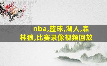 nba,篮球,湖人,森林狼,比赛录像视频回放