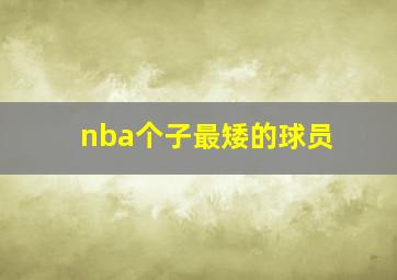 nba个子最矮的球员