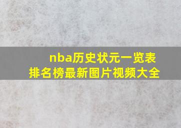 nba历史状元一览表排名榜最新图片视频大全