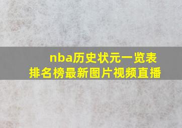 nba历史状元一览表排名榜最新图片视频直播