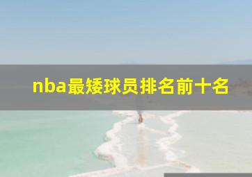 nba最矮球员排名前十名